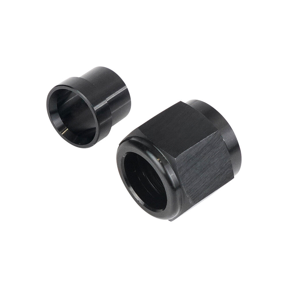 8AN Hard Wire Conduit Nuts and Sleeve Fittings for 1/2 Inch Hard Wire Aluminum Black