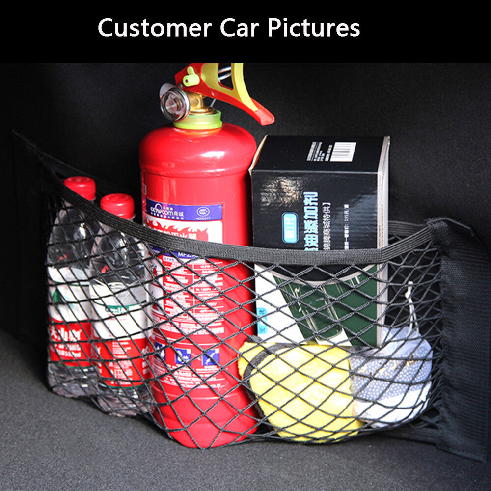 Car Rear for Seat Storage Bag Trunk Mesh Auto Organizer Double-deck Elastic String