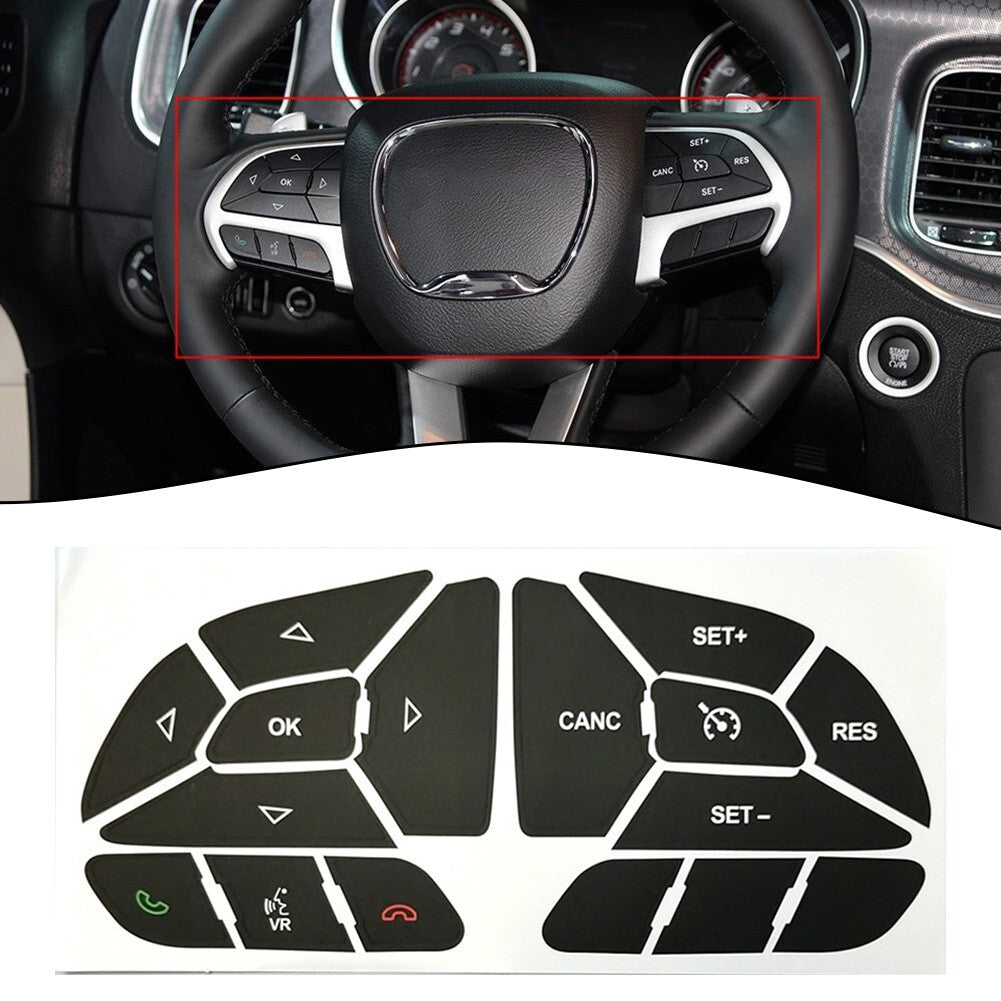 Stylish Button Repair Decals for DODGE CHARGER 2016-2022 Steering Wheels