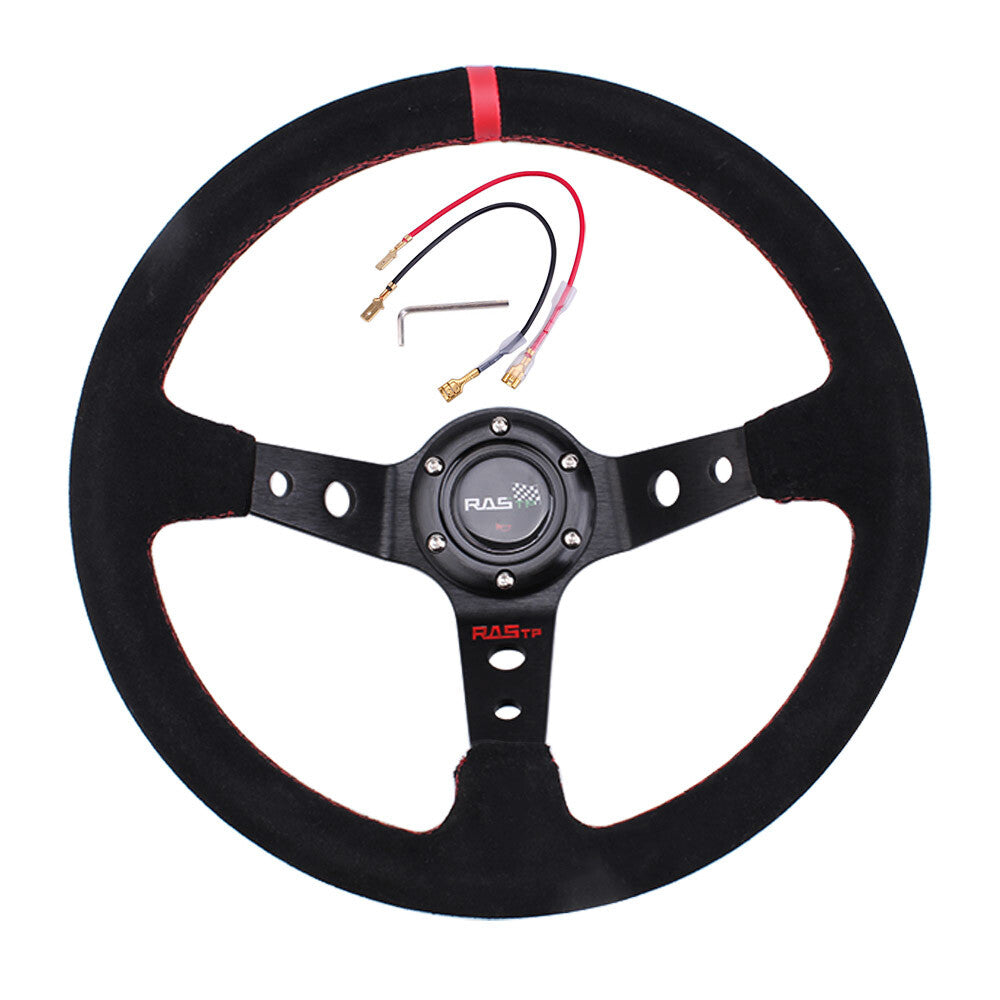 345mm Suede Steering Wheel + Hub Adapter for Honda for Civic 92-95 EG Integra 94-01
