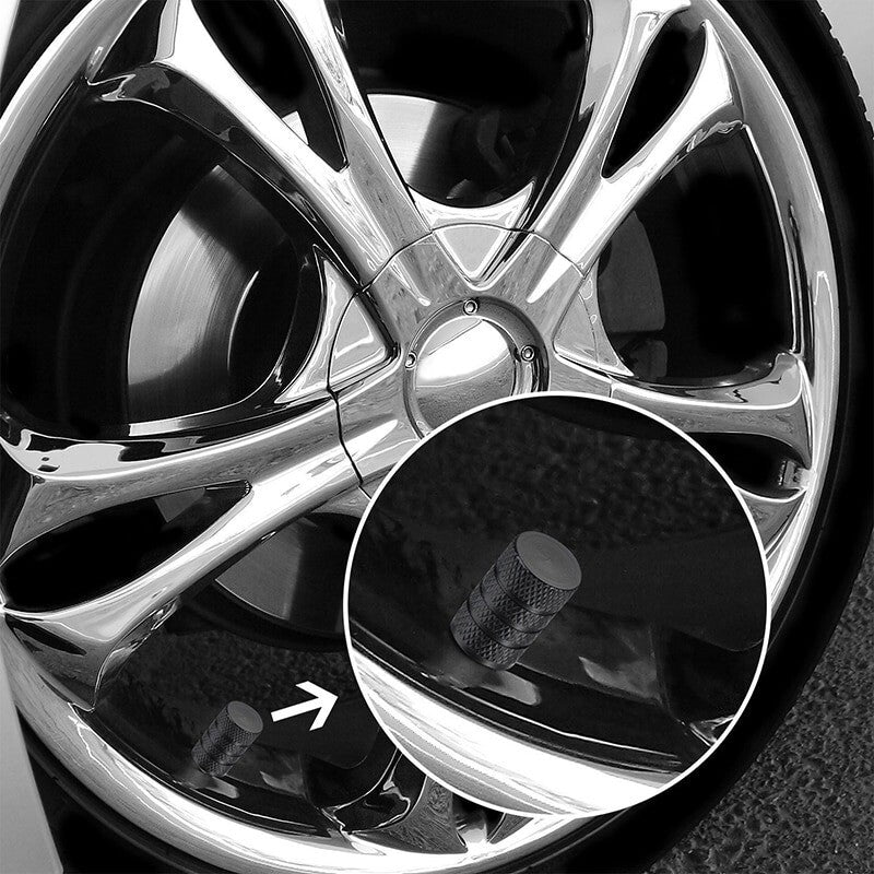 16x BLACK Aluminum Tire Valve Air Dust Cover Stem Caps -Wheel Car Truck SUV Bike