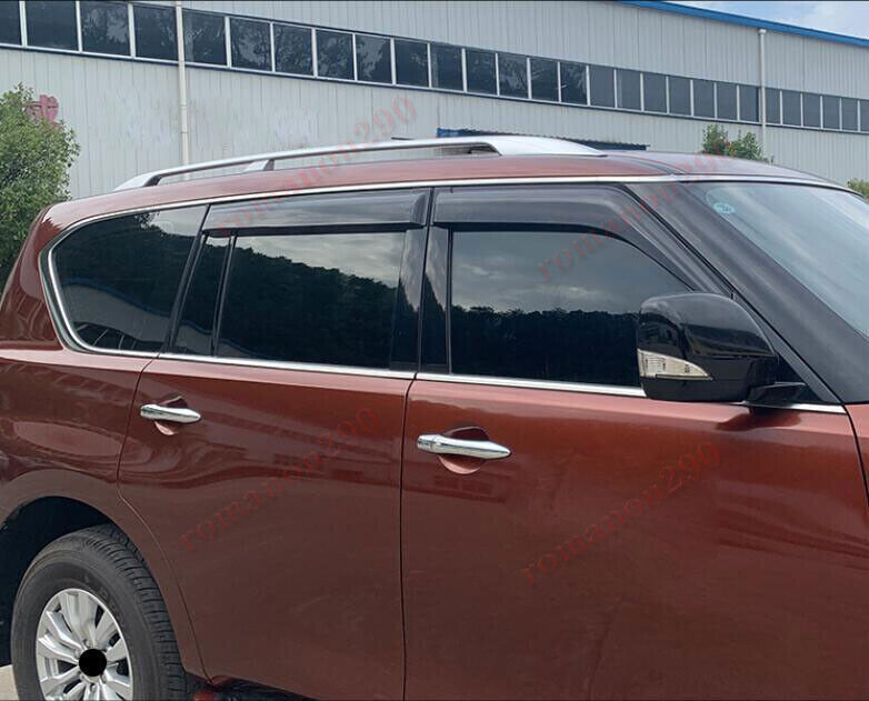 for Nissan Armada 2017-2024 Smoke Window Visors Sun Rain Guard Vent Shades Cover