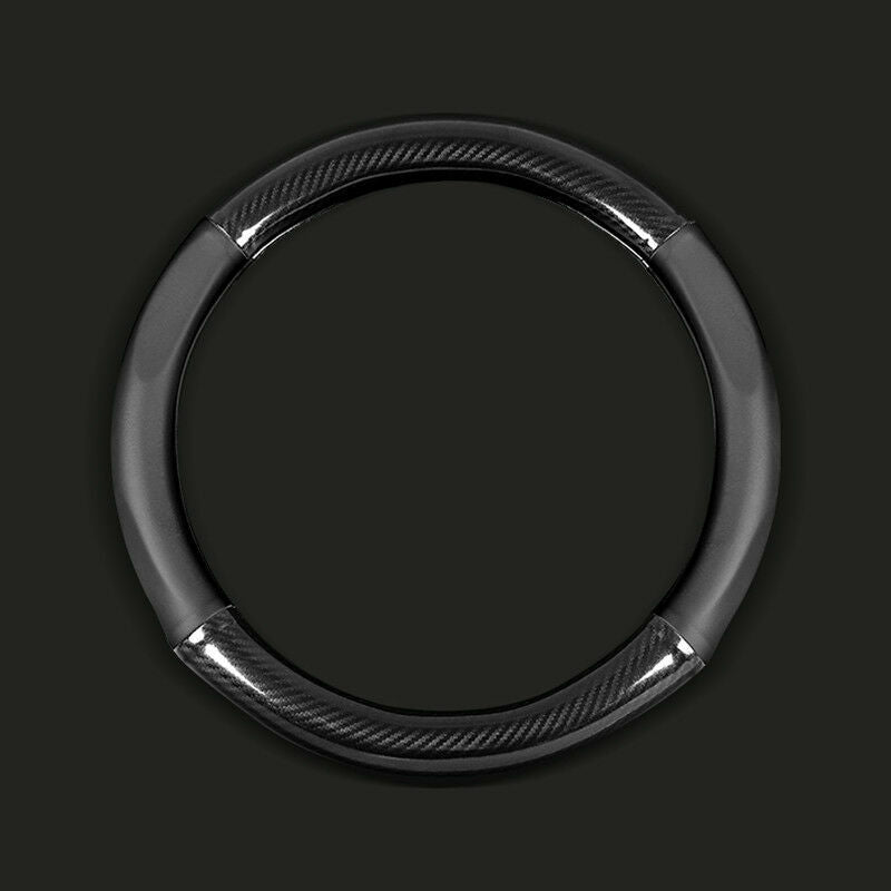 Carbon Fiber Interior Car Steering Wheel Cover Decor for Jaguar F-PACE 2016-2020