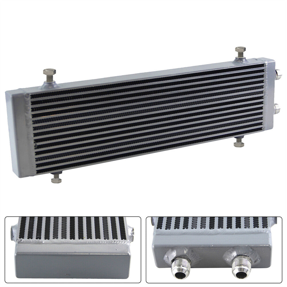 Universal Dual Pass Bar Plate Oil Cooler Large - Silver Core:18.5x5.5x1.58