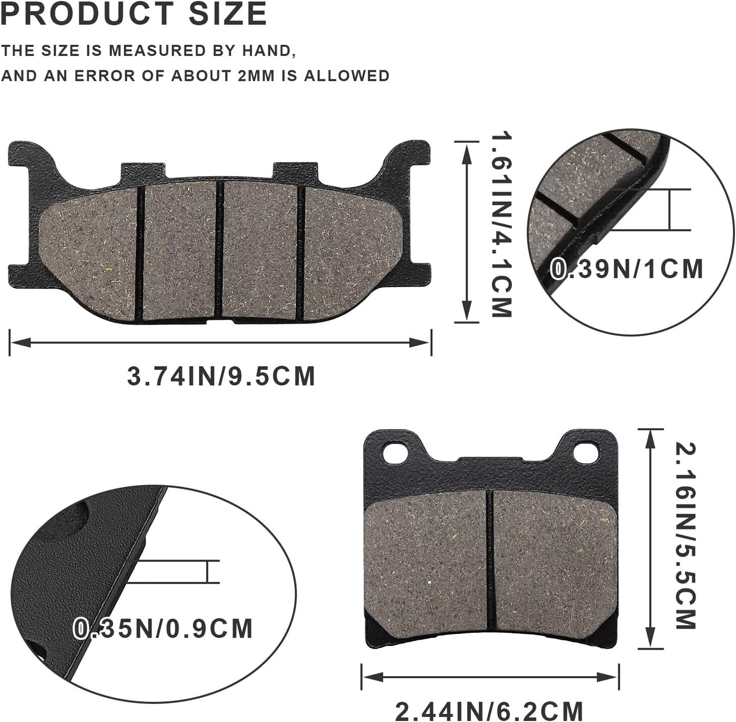 Brake Pads for Yamaha XVS1100 V-star Custom/Classic/Silverado/Virago 1100 XV1100