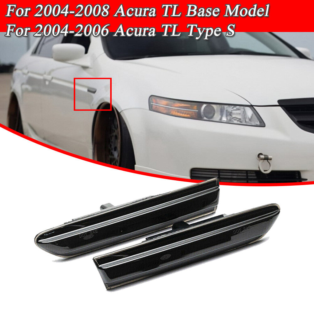 One pair of smoked white LED front marker indicator lights are suitable for 2004-2008 for Acura TL
