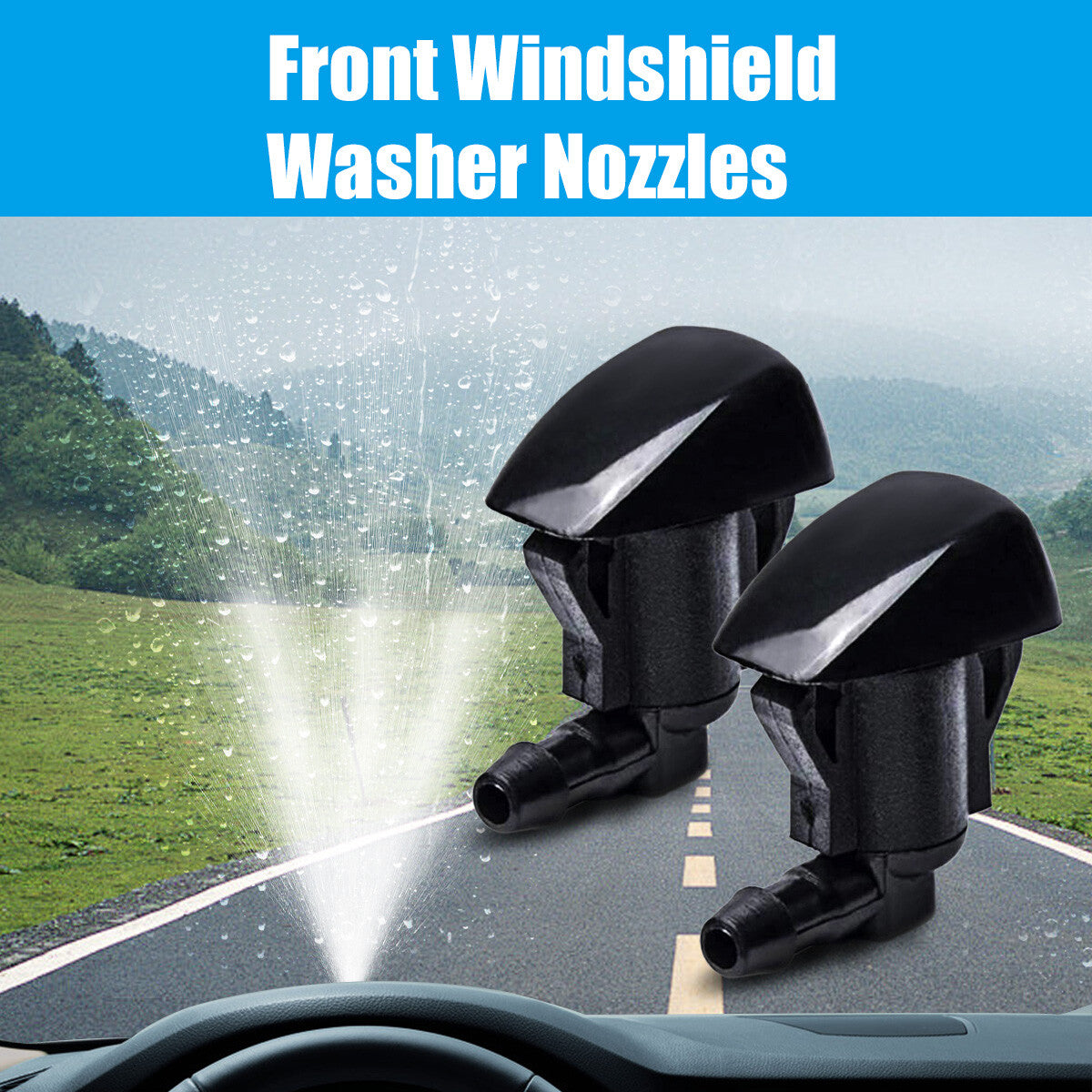 2x NEW for Toyota for Sienna for Corolla Tundra Windshield Wiper Spray Jet Washer Nozzle