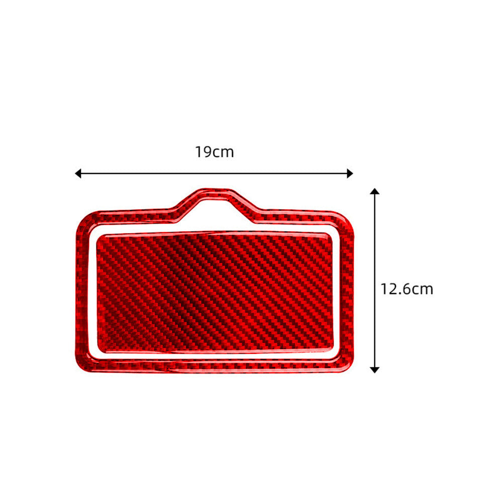 2Pcs for Audi Q5 Red Carbon Fiber Interior Rear Water Cup holder Cover Trim