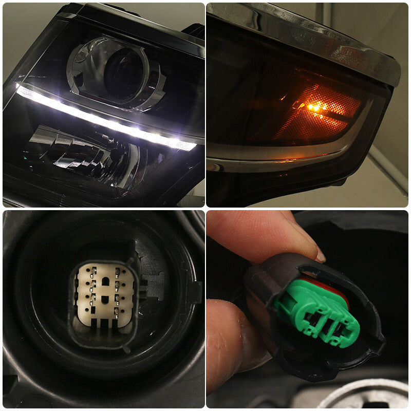 2P For 2015-2020 for Chevy Tahoe/Suburban Halogen Projector Headlights Left Right