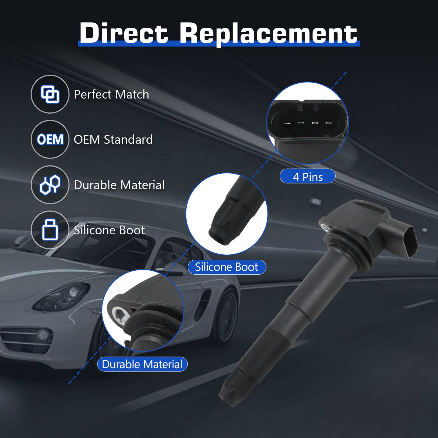 M12 Ignition Coils Iridium Spark Plugs for Porsche for Cayenne 2003-2006 UF563