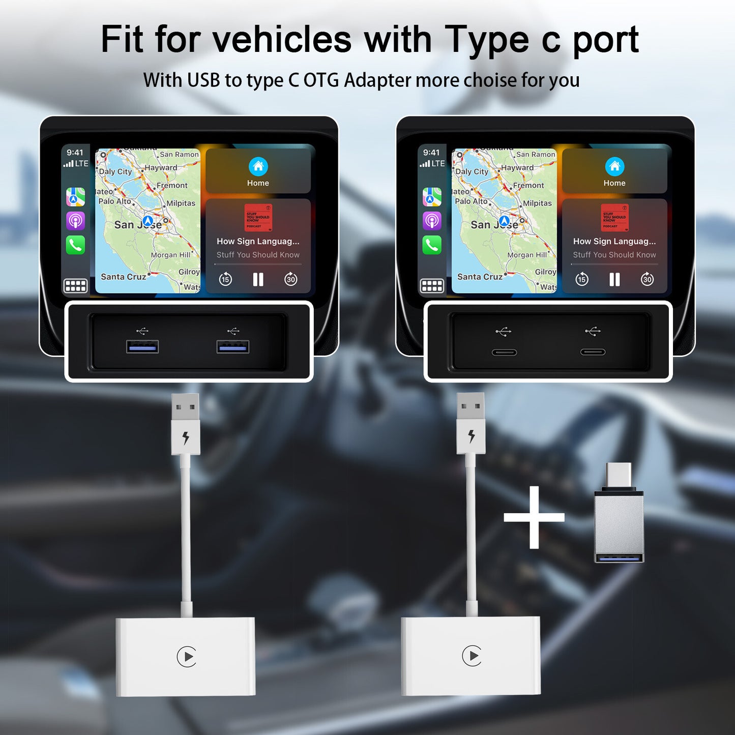 USB Wireless Adapter Dongle For iOS 10+ Car Auto CarPlay Navigation Player