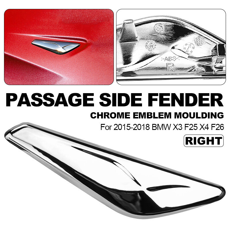 Pair Fender Trim Finisher Chrome Front Left Right Side for BMW X3 X4 F25 F26 US