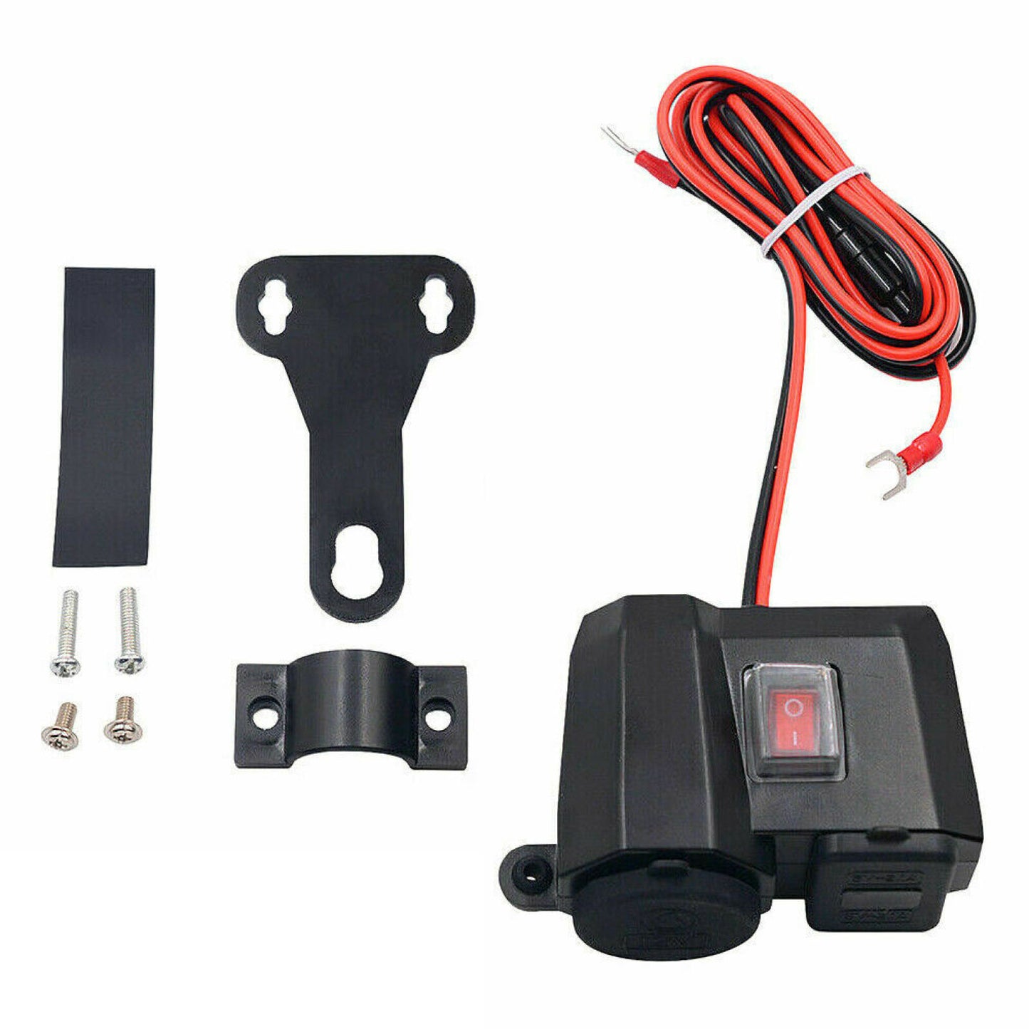 Motorcycle Cigarette Lighter 12V Dual USB Charger LED Digital Voltmeter Socket G