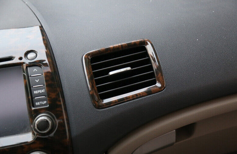 Fit for Honda for Civic 2006-2011 Central Console Air Outlet Vent Trim Wood Grain