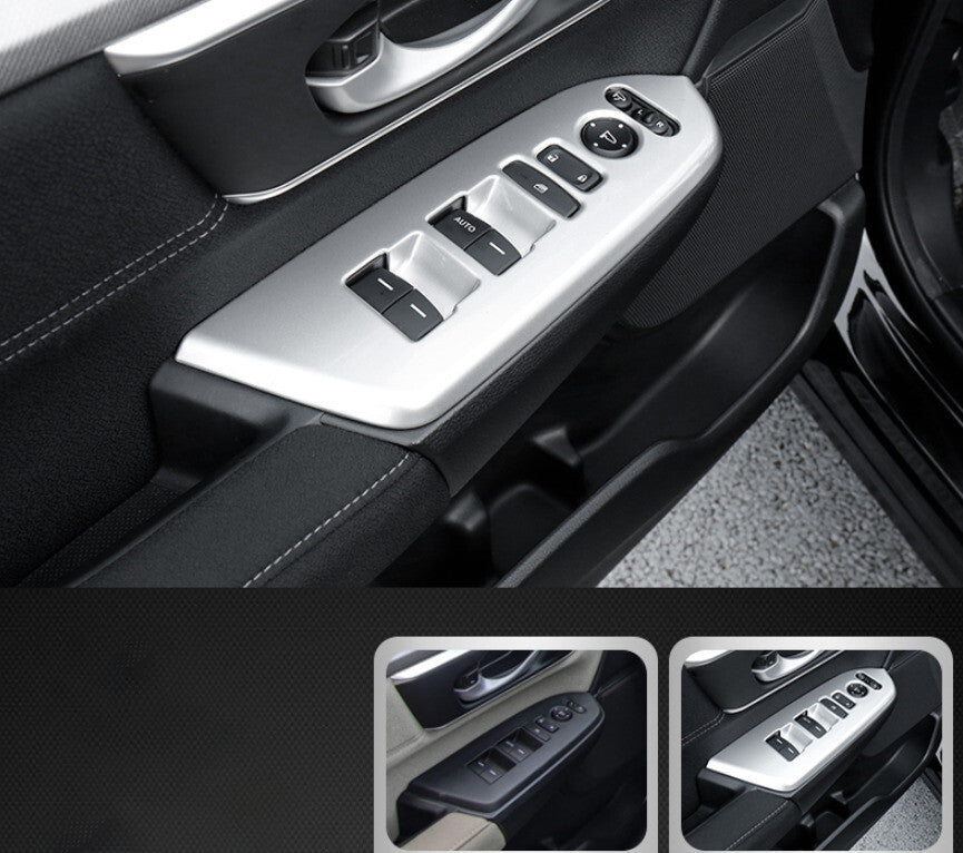 Glass Window Lifting Lock Panel Trim for Honda CRV CR-V 2017-2022 Matte Silver