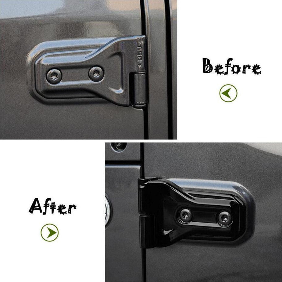 ABS Black Side Door Hinge Protective Cover Trim for 2018-2023 for Jeep for Wrangler JL 4-Door