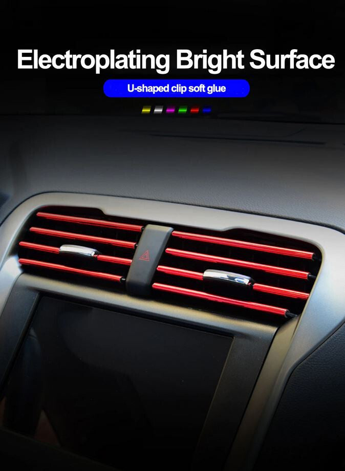 Green decorative strip for car air conditioning sockets suitable for Subaru and for Saab