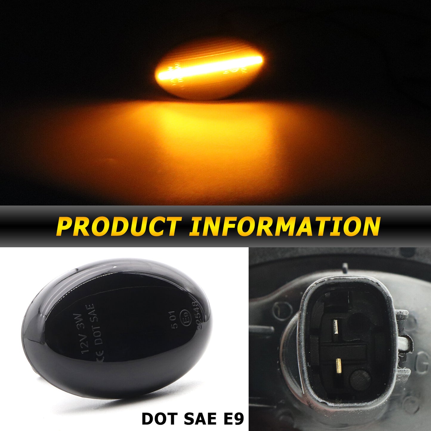 Pair Dynamic LED Side Indicator Turn Signal Light For Impreza WRX STI Forester