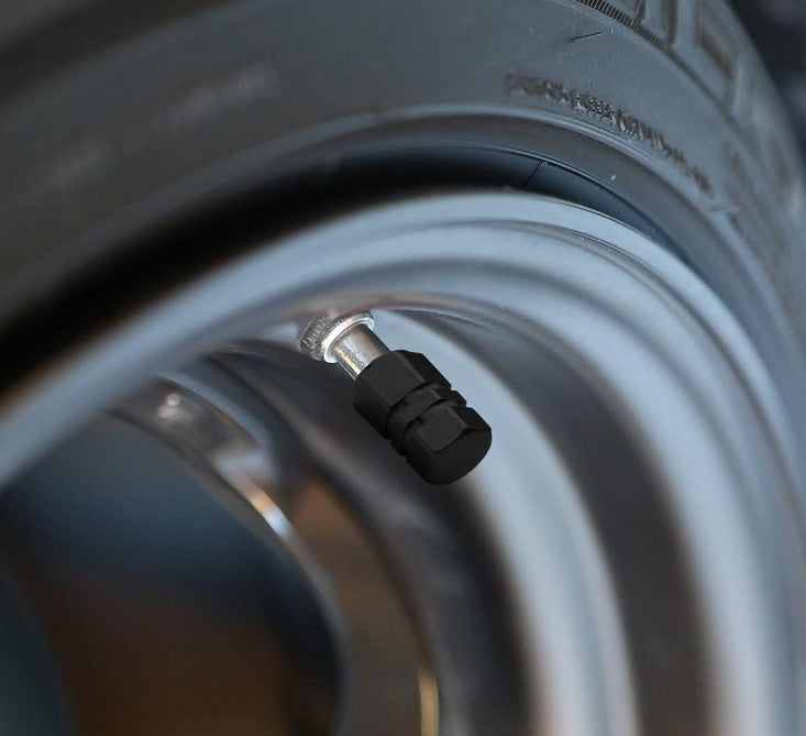 4-Piece Black 17mm Car Tire Valve Cover Stem Cover Air Valve Dust Cover for Nissan