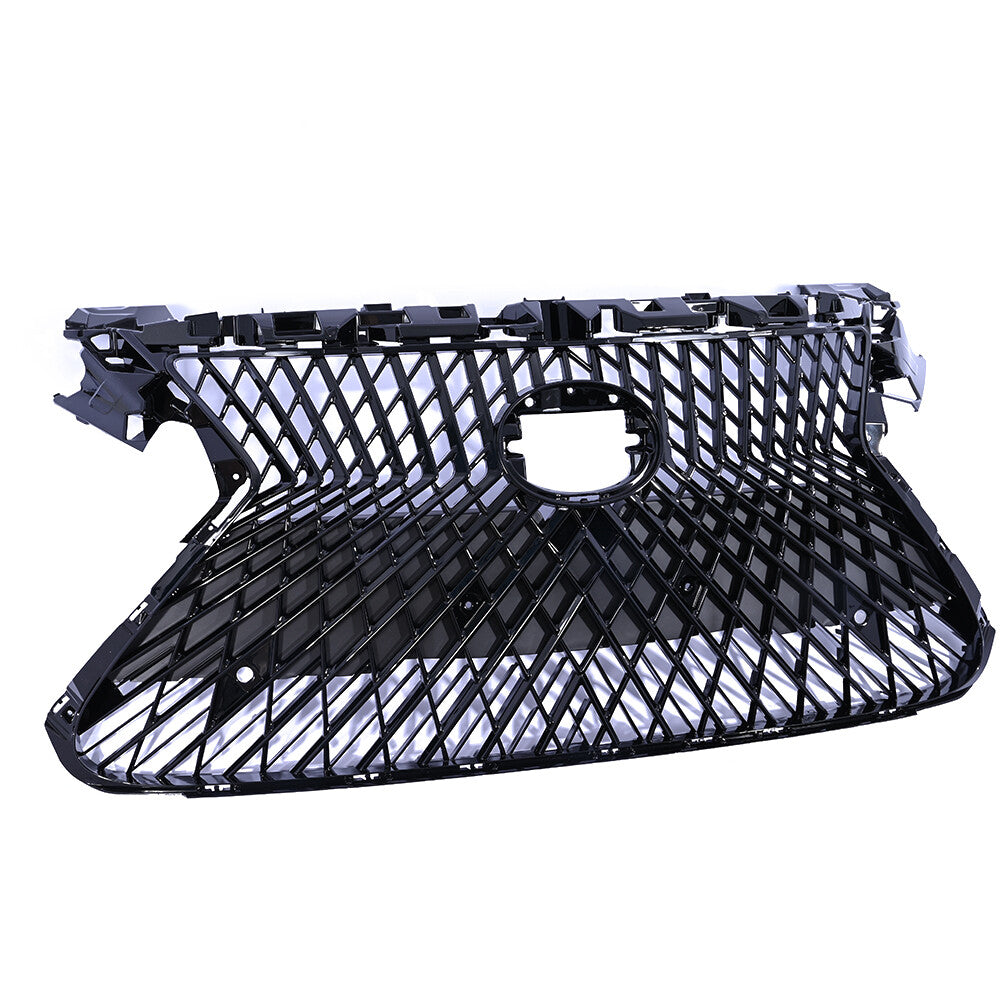 Front Grille W/Trim Molding Gloss Black Set For 2015-2017 for Lexus ES300H ES350