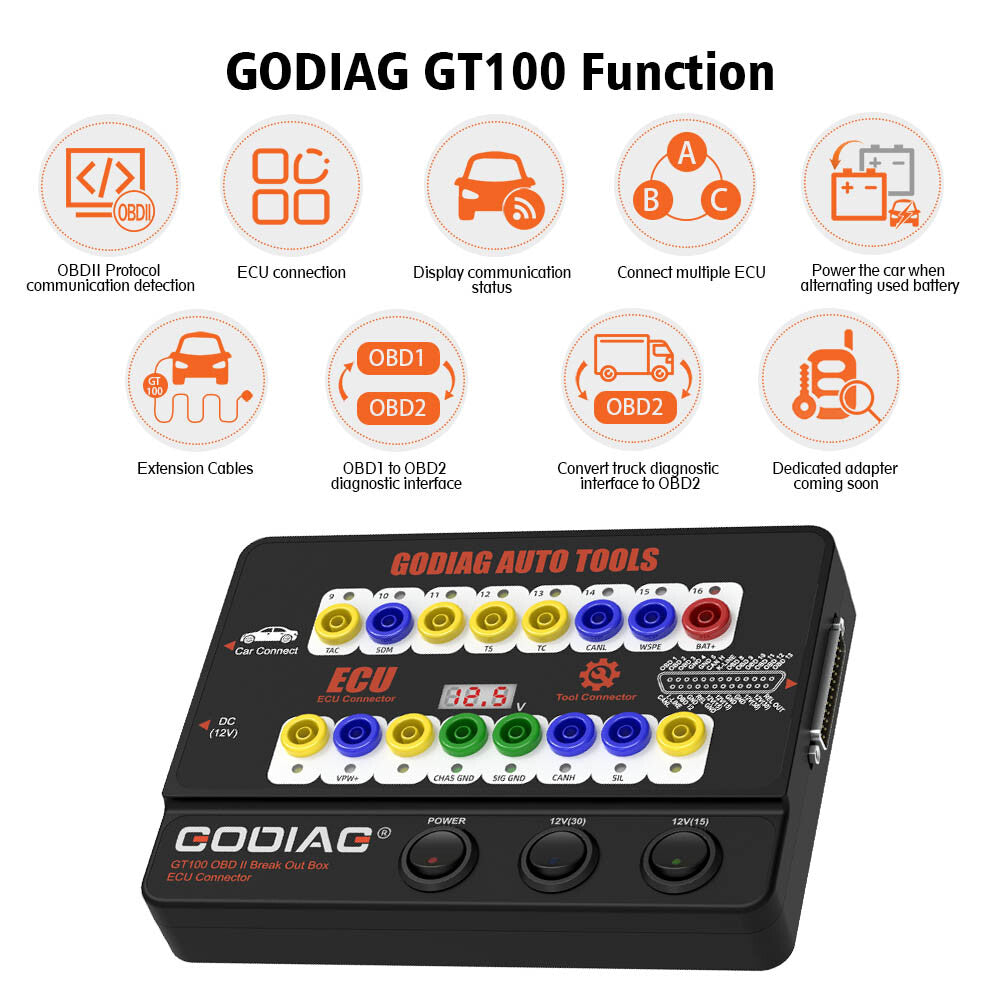 GODIAG GT100 OBD 2 Protocol Breakout Box for BMW FEM BDC CAS4+Test Platform
