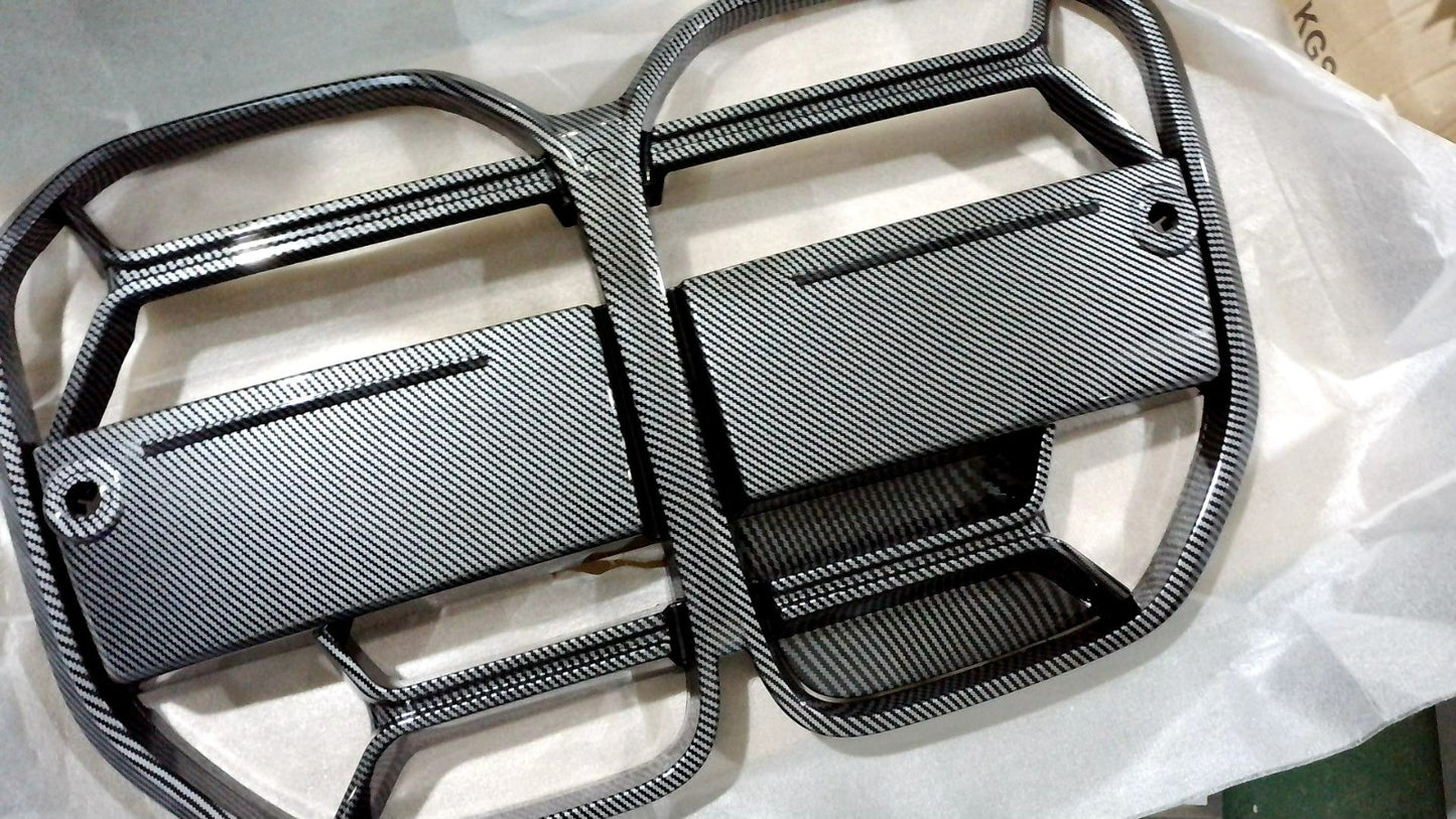 For 2021-2023 for BMW 4 Series G22 G23 Bumper Grille Mesh Grill Carbon Fiber Look