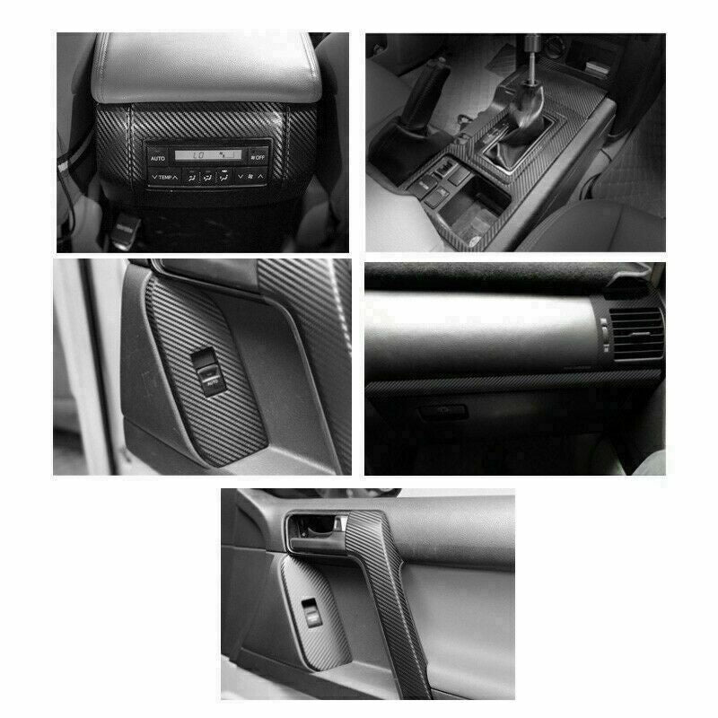 for Toyota Prado 2010-2021 Carbon Fiber Style Stickers Interior Decor Trim Kit