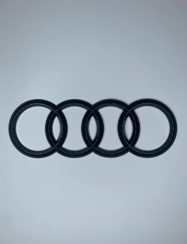 Suitable for Audi Rings rear badge boots, trunk badge stickers, carbon 192 mm x 66 mm