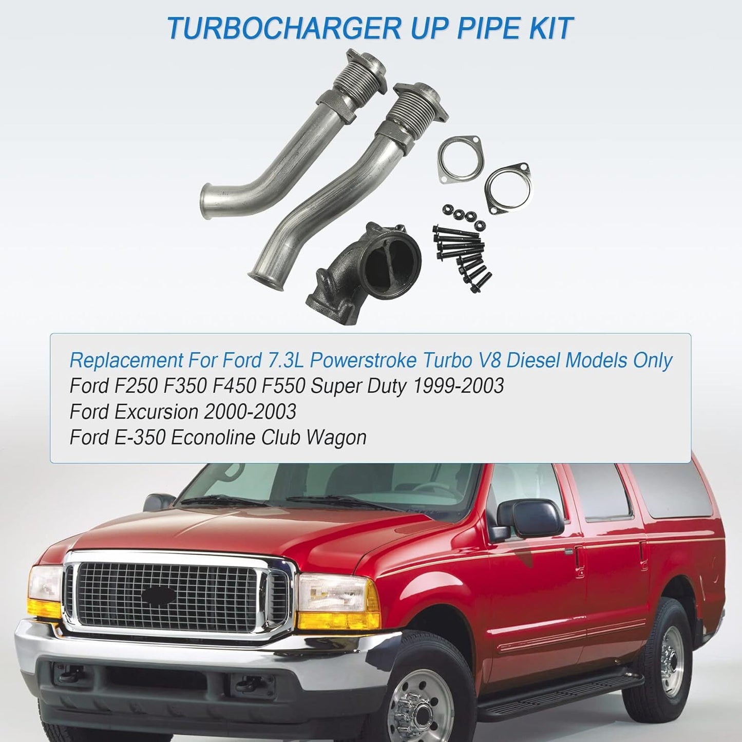 Turbo diesel engine with hardware bellows kit replacement for Ford F250 F350