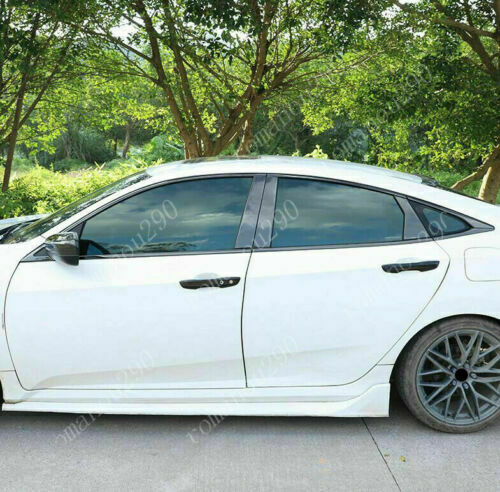 for Honda for Civic Sedan 2016-2021 Black Window Frame Strips Sill Cover Trim Glossy
