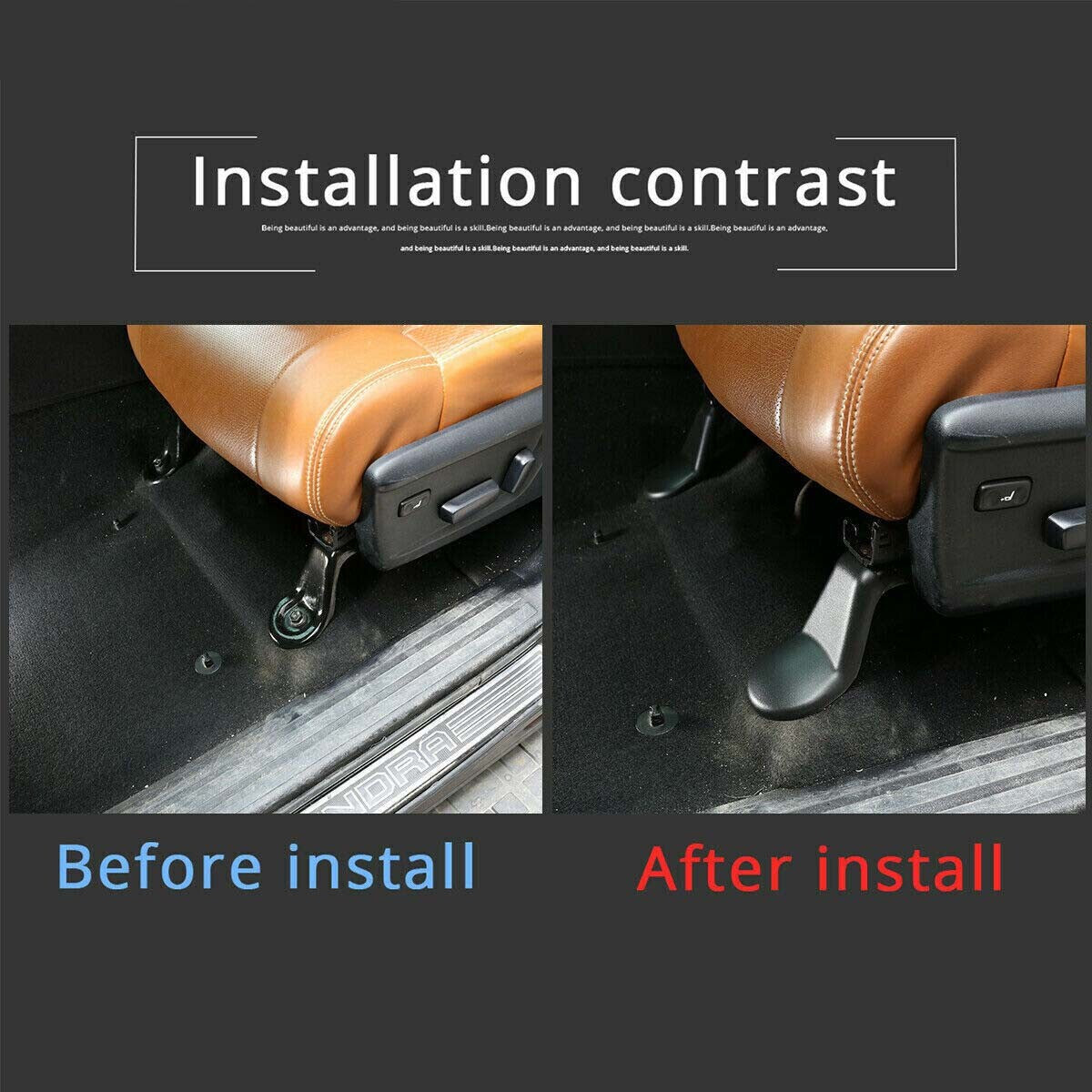 Black ABS Car for Seat Bracket Stand Protective Cover Caps for Toyota Tundra 2014-21