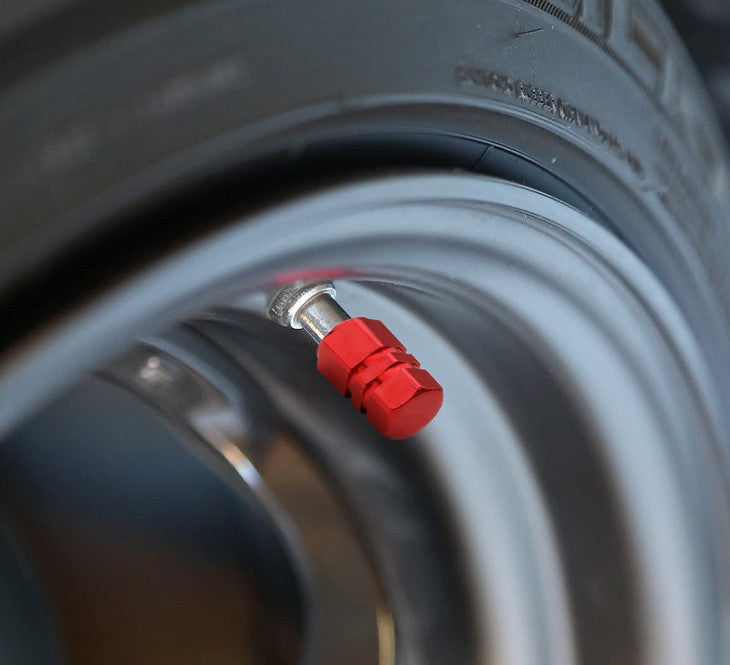 4-Piece Red 17mm Car Tire Valve Cover Stem Cover Valve Dust Cover for Chrysler