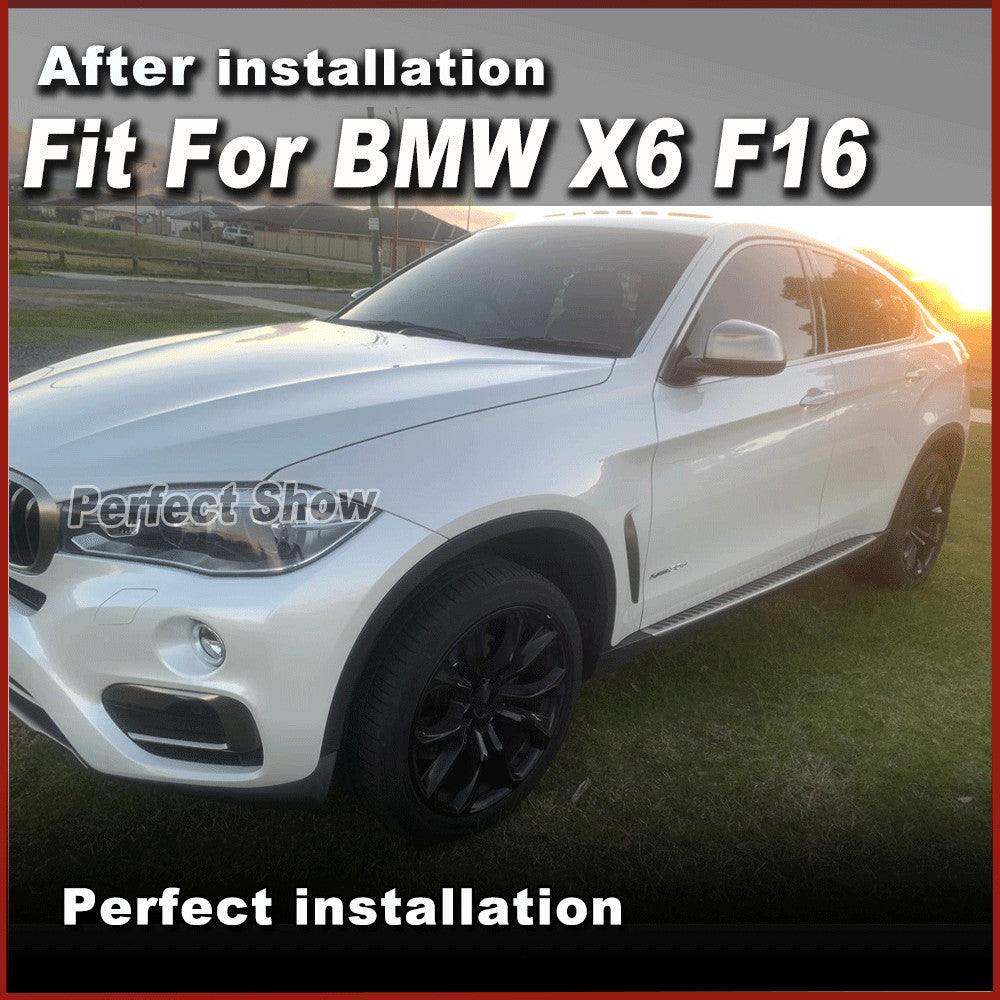 4PCS Wheel Arch Fender Flares Cover Lip Spoiler PP Fit for BMW X6 F16 SUV 15-18