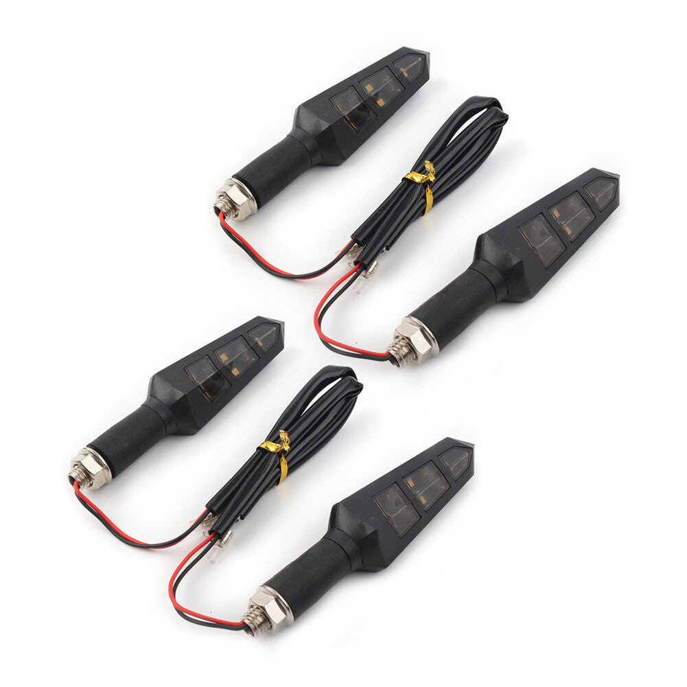 4x Universal 6 LED Motorcycle Motorbike Turn Signal Indicators Light Lamp Amber