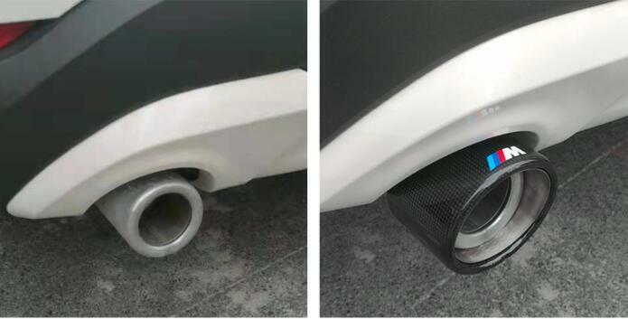for BMW X1 2020-2022 F48 steel Carbon Fiber Rear Exhaust Muffler Tip Tail Pipe