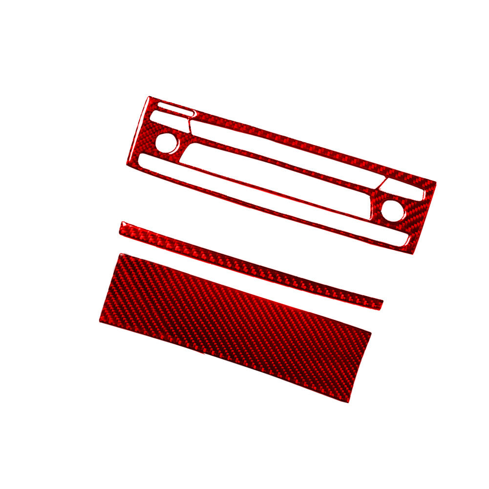 3Pcs for BMW Z4 E89 2009-2016 Red Carbon Fiber Interior Radio Console Cover Trim