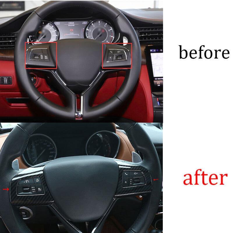 for Maserati Quattroporte 13-21 Carbon Fiber ABS Steering Wheel Decor Cover Trim