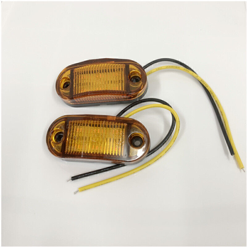 Yellow Car 6LED Sealed Side Marker Clearance Light Mount Truck Trailer Qty 20