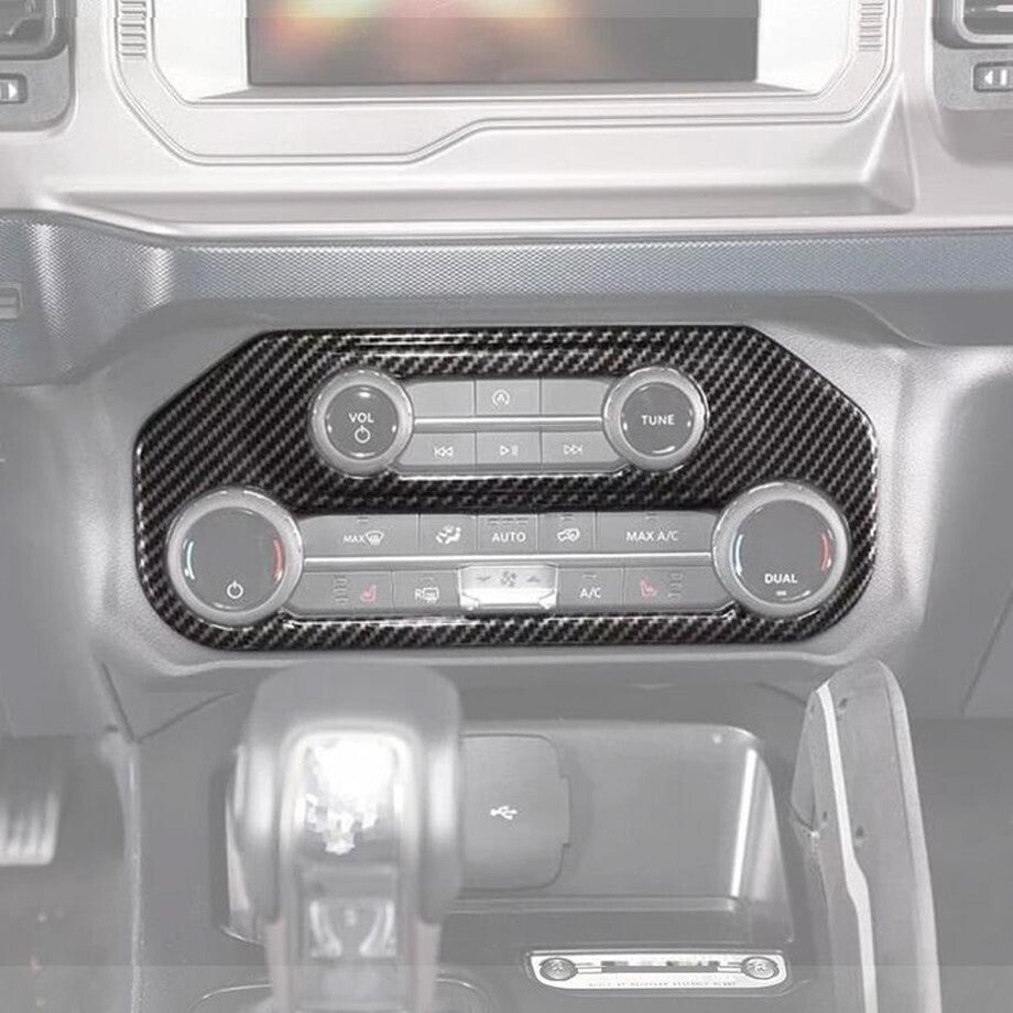 Suitable for 2021-2024 for Ford for Mustang carbon fiber air conditioning switch panel cover trim