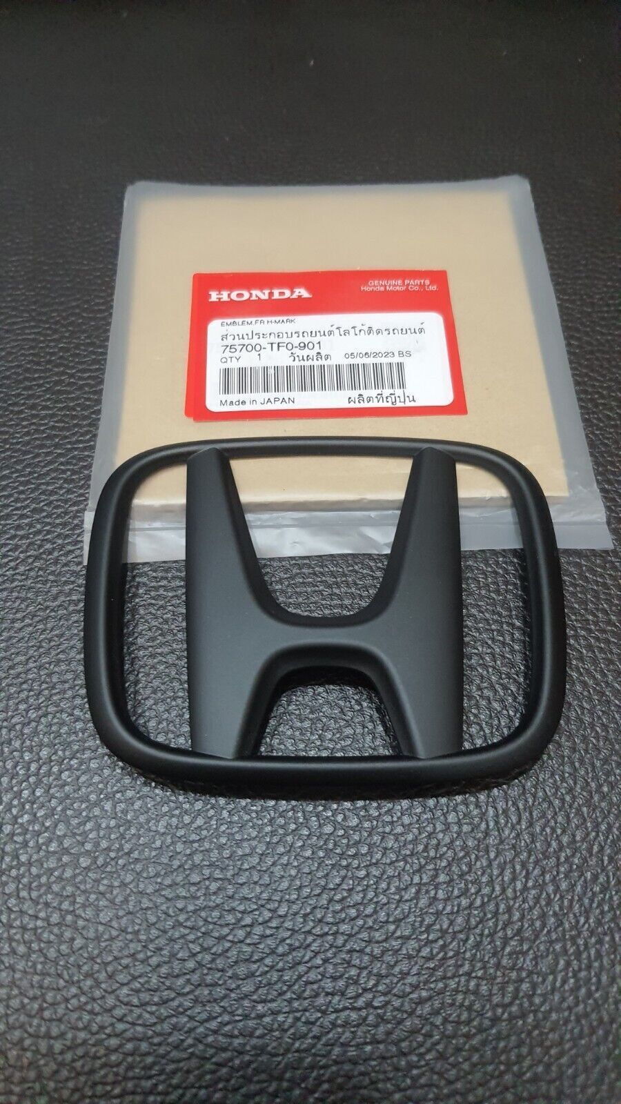 MATT Black 3x H + 1 Civilian FE Logo Embroidered Badge Applicable to Rear for Honda for Civic FE 21-23