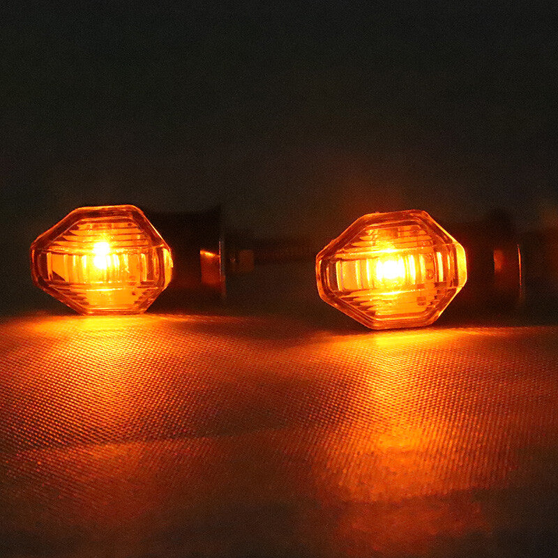 4x Clear Motorcycle for Mini LED Turn Signal Light Blinker Amber Indicator Universal