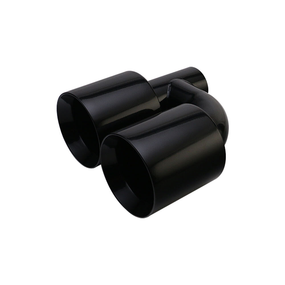 2PCS 2.5'' ID 4'' OD Black Exhaust Pipe Tips Universal Fitment Dual Tip H-type