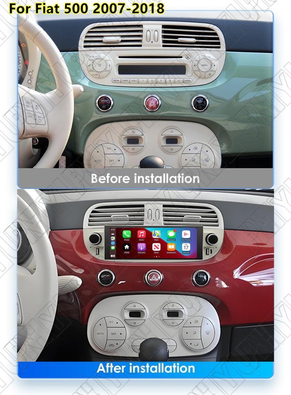 6.86 For 2007-18 for Fiat 500 Carplay 2+32GB Stereo Radio GPS Nav Wifi FM BT Player