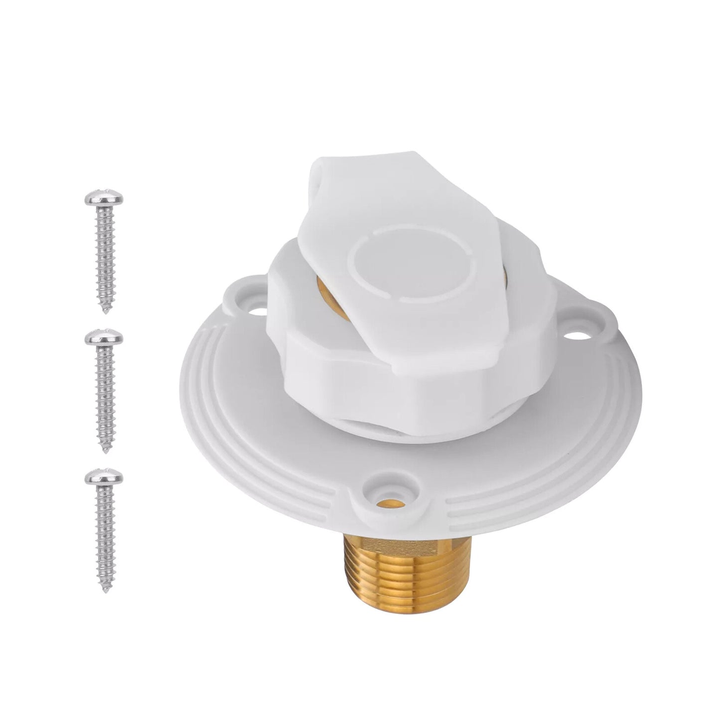 1Lead- RV City Water Fill Inlet Flange Brass Check Valve For Trailer Marine