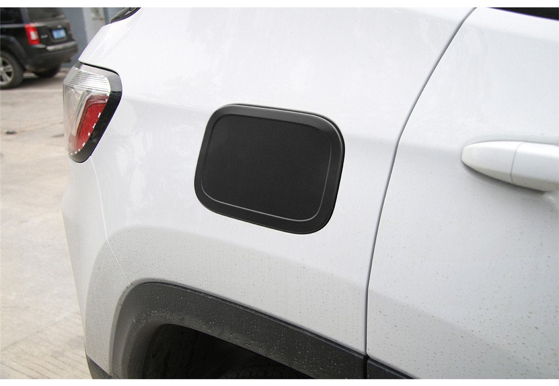 for Jeep Compass 2017-2021 Alloy Black Fuel Tank Filler Door Cover Gas Cap Trim