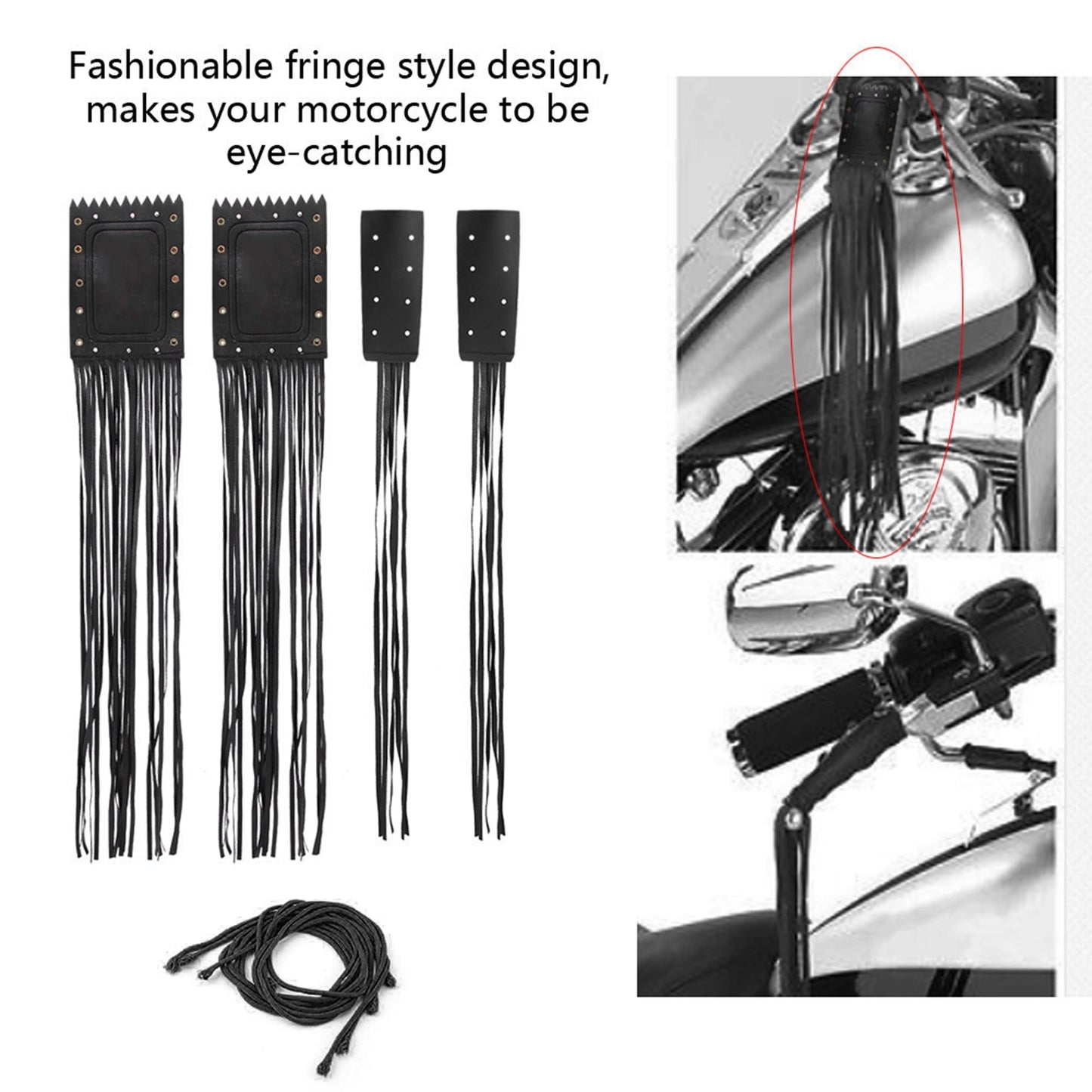 Hot 2pcs Motorcycle Handlebar Tassel Fringe Grip Cover Lever Cover Universal
