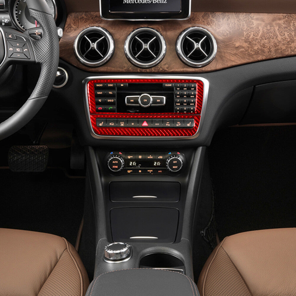 Red Central Control Trim Cover Type-B for Mercedes Benz CLA 2014-2018/GLA 15-18