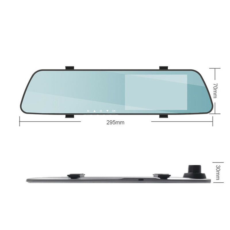 Dash Cam DVR Recorder Car 5.5 Inch Dual Lens Recorder Mirror Dual Lens Rearview