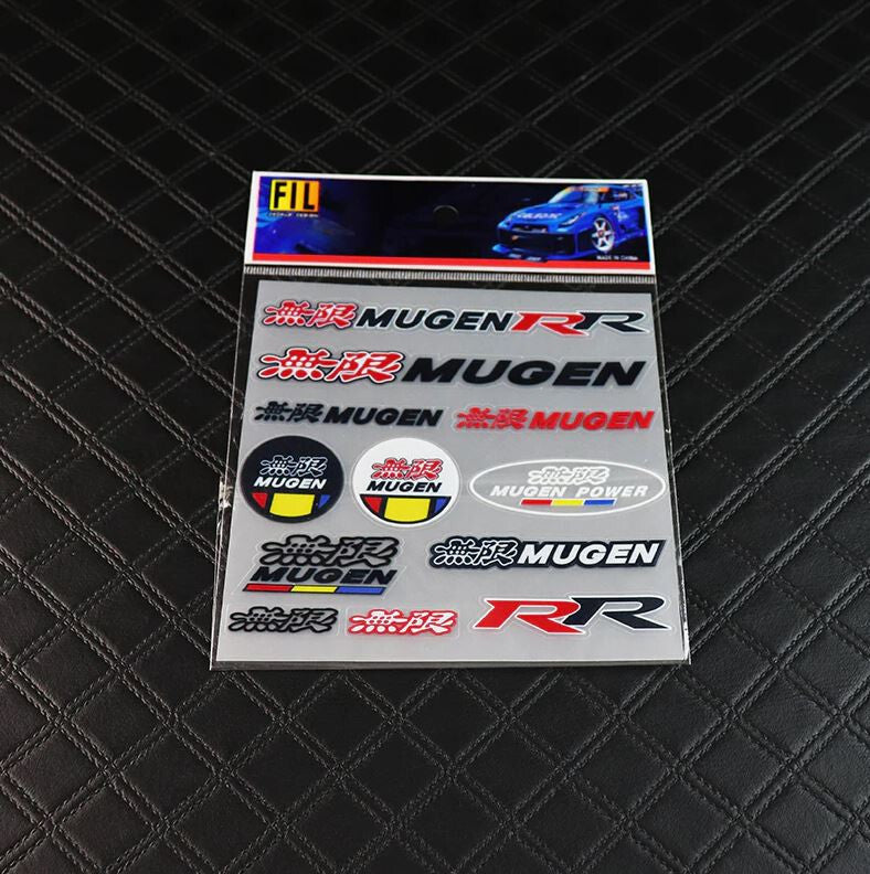 12-Piece Car Reflective Sticker Set, Badges, Decals, Vynil Mugen, for Toyota