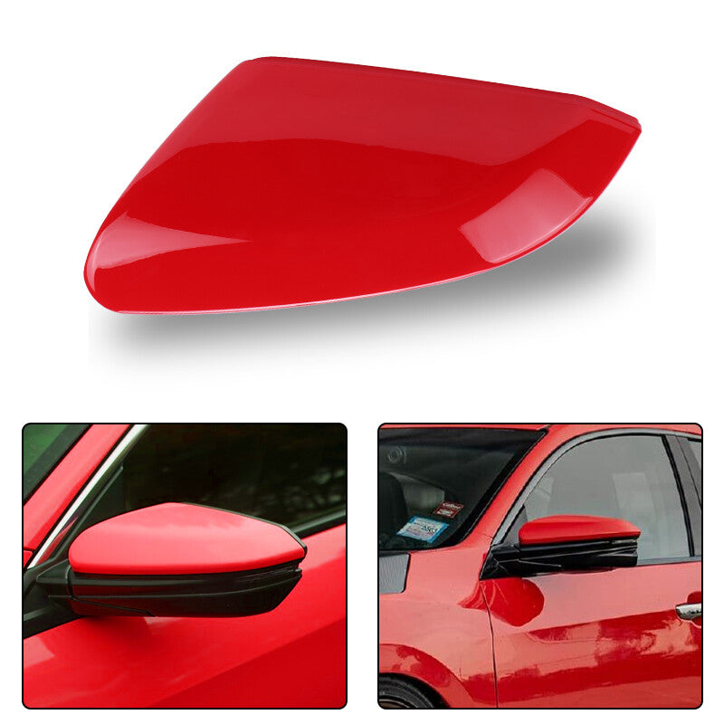 Left Driver Side Red Rearview Mirror Cap Cover LH fit for HONDA for CIVIC 2016-2021